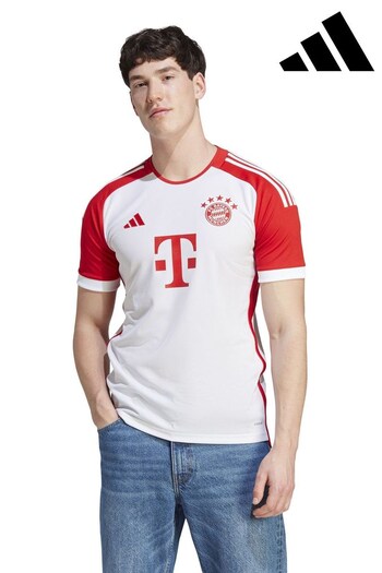 logo-print White FC Bayern 23/24 Home Jersey (D28851) | £85