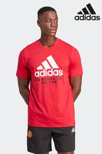 adidas Red Manchester United DNA Graphic T-Shirt (D28858) | £28