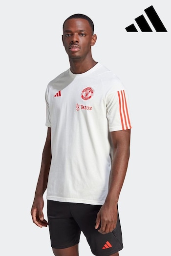 adidas White Manchester United Tiro 23 Training T-Shirt (D28865) | £38