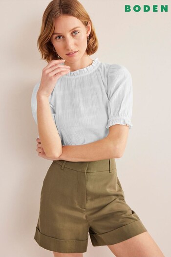 Boden White Fitted Textured Top (D28873) | £60