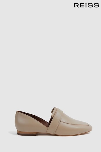 Reiss Nude Irina Leather Loafers (D28896) | £158