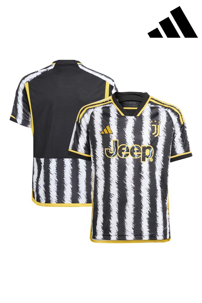 adidas Black Juventus 23/24 Home Kids Jersey (D28911) | £55