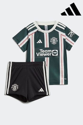adidas Green Sport Performance Infant Manchester United 23/24 Away Kit Kids (D28919) | £40