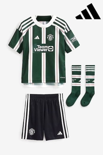 adidas leaves Green Manchester United 23/24 Away Mini Kit (D28921) | £50