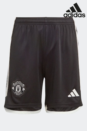 adidas Black Sport Performance Junior Manchester United 23/24 Away Shorts Tweed Kids (D28922) | £28