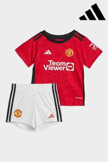 adidas Red Manchester United FC Football Shirt And Shorts Set (D28924) | £40