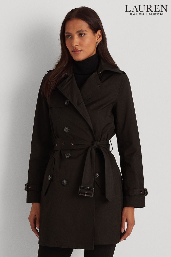 Ralph lauren cotton blend sales trench coat