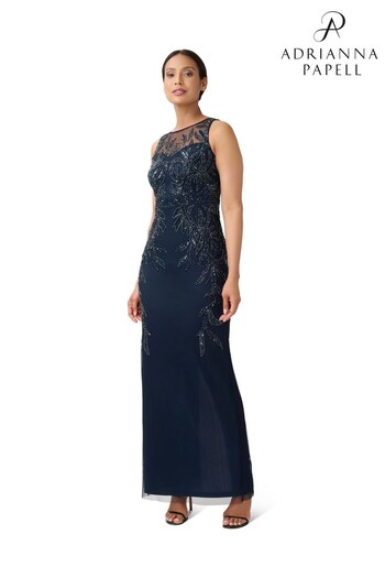 Adrianna Papell Blue Papell Studio Beaded Column Gown (D29346) | £159