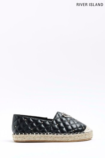 River Island Black Girls Quilted Espadrille (D29651) | £18