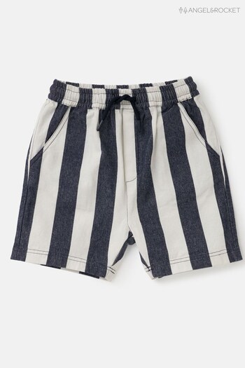 Angel & Rocket Blue Jensen Stripe Shorts strap-detail (D29690) | £20 - £24