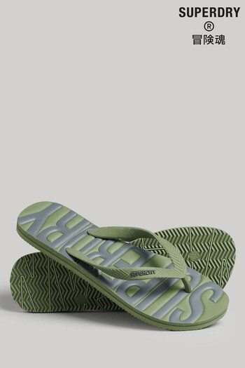 Superdry Green Vintage Vegan Flip Flops (D29723) | £20