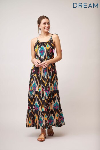 Dream Black Printed Saima Maxi Dress (D29735) | £89