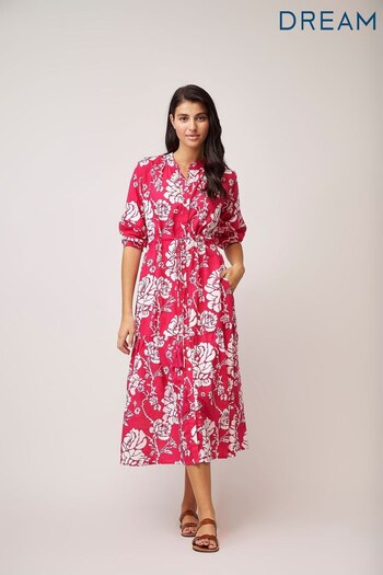 Dream Red Tuscany Button Down Maxi Dress (D29743) | £95