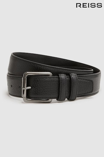 Reiss Black Lucas Grained Leather Belt (D29794) | £68