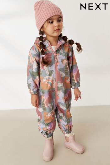 Multi Dino Lightweight Waterproof Fleece Lined Character Printed Puddlesuit (3mths-7yrs) (D29823) | £22 - £26
