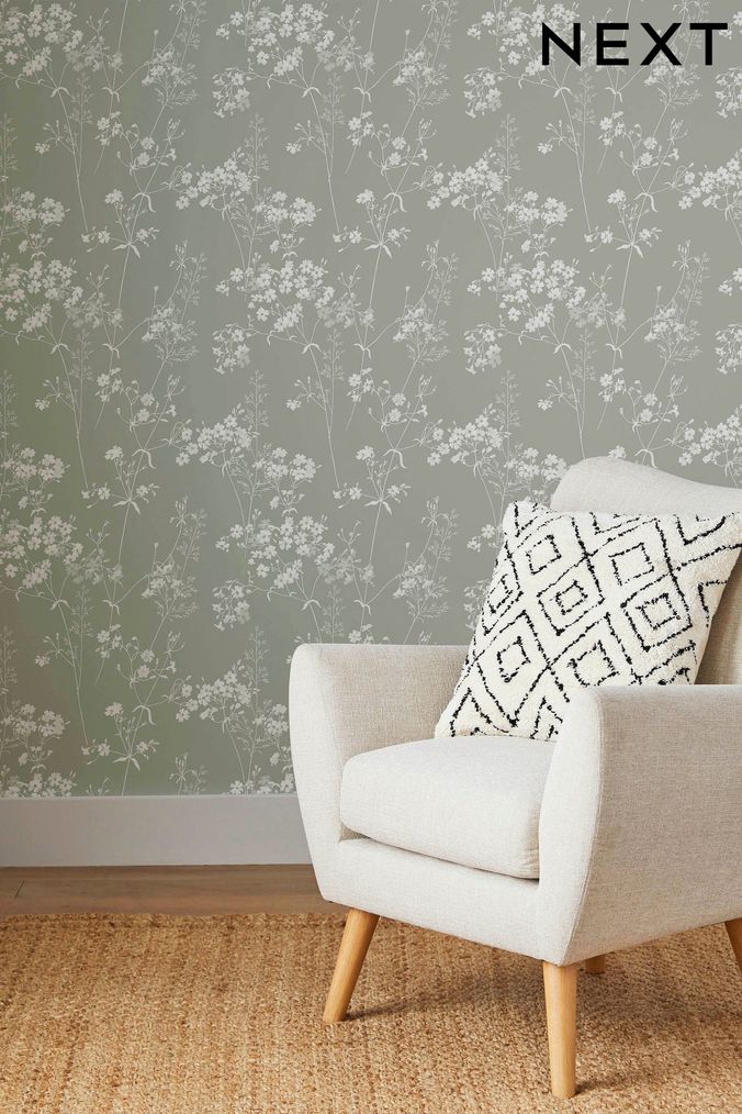 Crown Lucia Floral GreySilver Wallpaper M1547  wwwbatleydiycouk