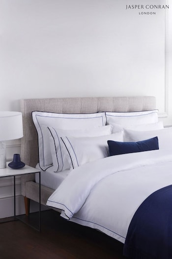 Jasper Conran White 800 Thread Count Egyptian Cotton Piped Standard 100% Cotton Pillowcase (D30008) | £35