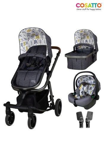 Cosatto Grey Giggle Trail 3-In-1 Fika Forest One Box Solution i-Size Carrycot and Car Seat Bundle (D30172) | £800