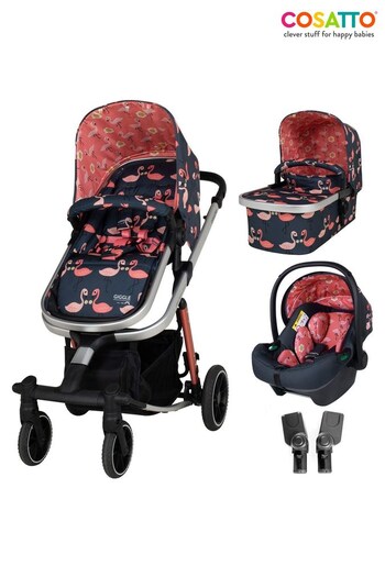 Cosatto Pink Giggle Trail 3-In-1 Pretty Flamingo One Box Solution i-Size Carrycot and Car Seat Bundle (D30176) | £800