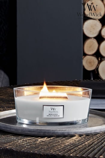 Woodwick Ellipse Scented Candle, Magnolia Birch (D30321) | £35