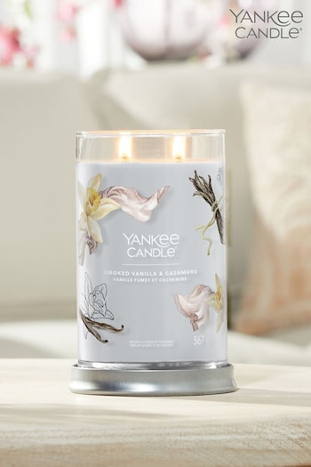 Yankee Candle Signature Large Tumbler Scented Candle, Smoked Vanilla & Cashmere (D30324) | £32