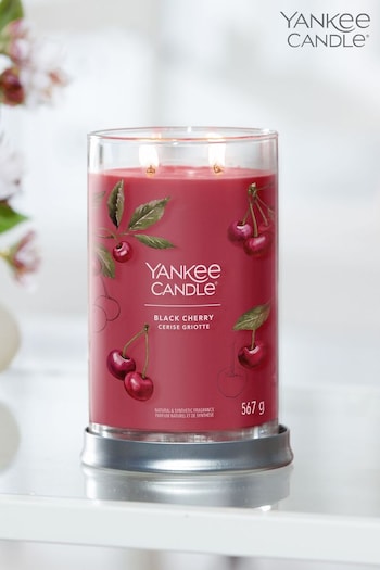 Yankee Candle Signature Large Tumbler Scented Candle, Black Cherry (D30331) | £32