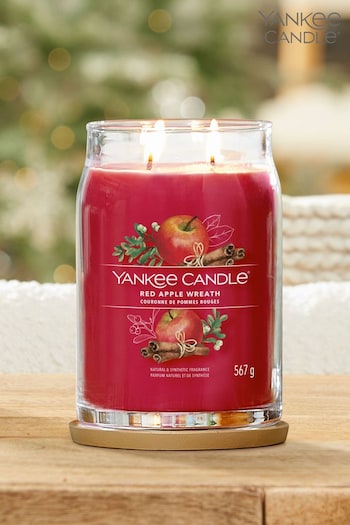 Yankee Candle Signature Large Jar Scented Candle, Red Apple Wreath (D30338) | £30
