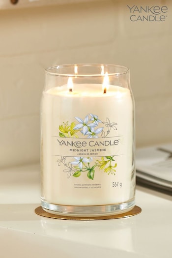 Yankee Candle Signature Large Jar Scented Candle, Midnight Jasmine (D30345) | £30