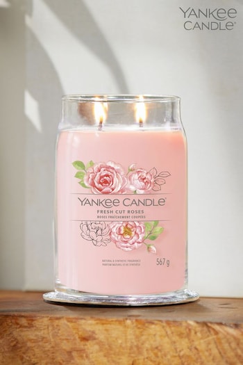 Yankee Candle Signature Large Jar Scented Candle, Fresh Cut Roses (D30376) | £30