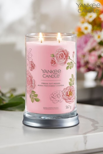 Yankee Candle Signature Large Tumbler Scented Candle, Fresh Cut Roses (D30407) | £32