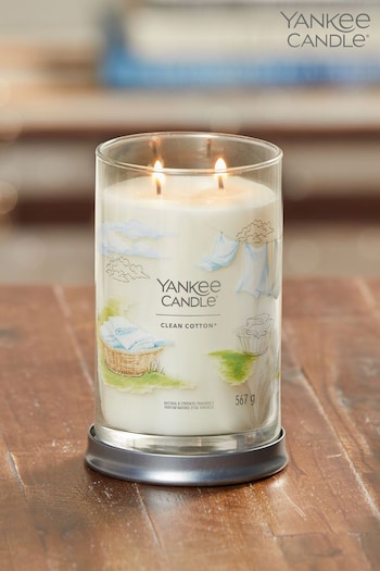 Yankee Candle Signature Large Tumbler Scented Candle, Clean Cotton (D30410) | £32