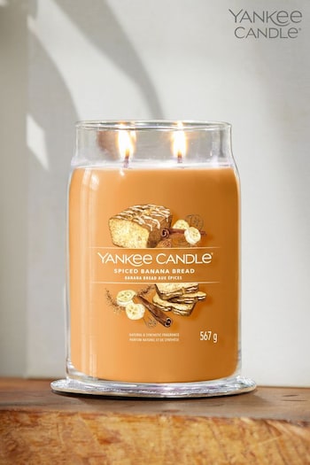 Yankee Candle Signature Large Jar Scented Candle, Spiced Banana Bread (D30417) | £30