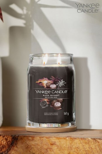 Yankee Candle Signature Large Jar Scented Candle, Black Coconut (D30425) | £30