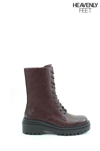 Heavenly Feet Ladies Red Vegan Friendly Mid Boots (D30460) | £68