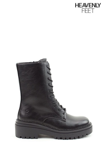 Heavenly Feet Ladies Vegan Friendly Mid Black Boots (D30461) | £68