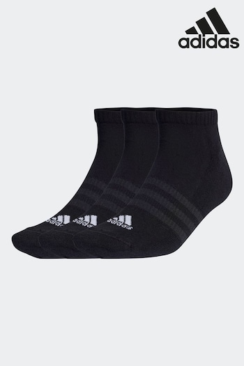 adidas kiel Black Adult Cushioned Low-Cut Socks 3 Pairs (D30468) | £10