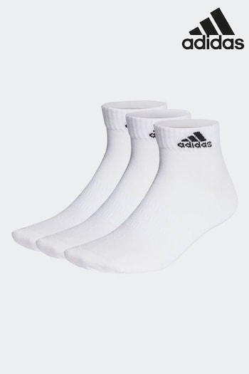 adidas White Thin And Light Ankle Socks 3 Pairs (D30470) | £10