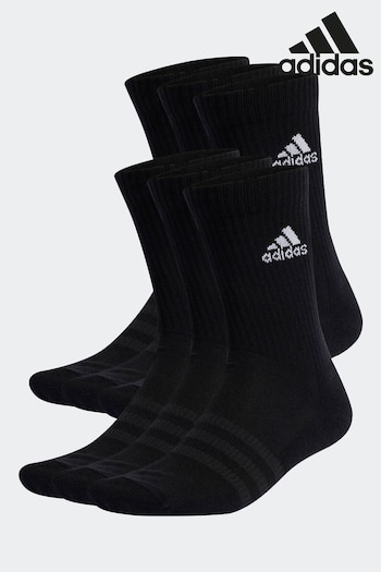 adidas Black Kids Cushioned Sportswear Crew Socks 6 Pairs (D30475) | £20