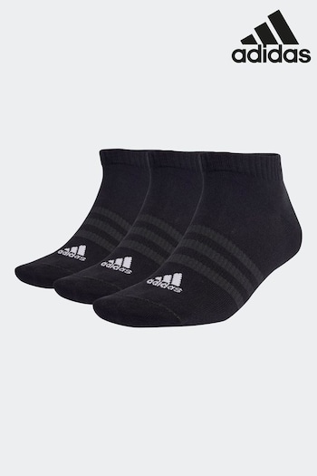 adidas kiel Black Adult Thin and Light Sportswear Low-Cut Socks 3 Pairs (D30479) | £10
