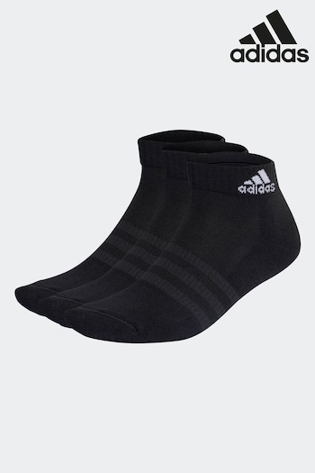 adidas Black Adult Cushioned Sportswear Ankle tees 3 Pairs (D30482) | £10