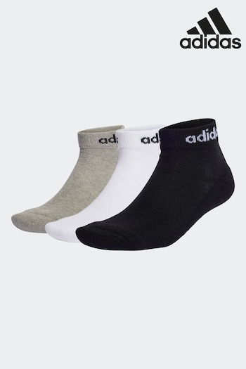 adidas Multi Adult Linear Ankle Cushioned Socks 3 Pairs (D30488) | £8