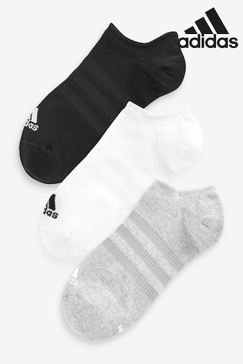 adidas company Multi Adult Thin and Light No-Show Socks 3 Pairs (D30490) | £10