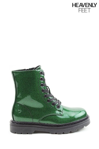 Heavenly Feet Ladies Green Vegan Friendly Mid Cuir Boots (D30495) | £65