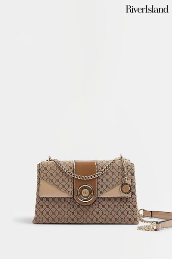 River Island Tab Front Brown Bag (D30507) | £37