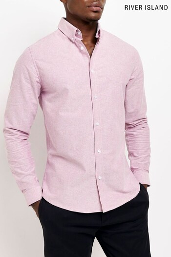 River Island Pink Stretch Oxford Shirt (D30683) | £20