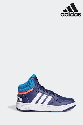 adidas Navy/White Kids Hoops Trainers (D30918) | £35