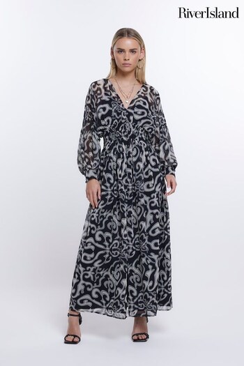 River Island Black Petite Midi Shirt Dress (D32012) | £50