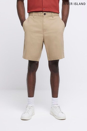 River Island Dark Brown Chino Shorts (D32156) | £30