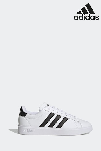 adidas White/Black Grand Court 2.0 Trainers (D32240) | £70