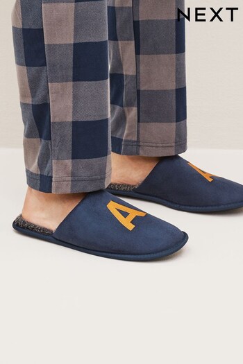 Navy Blue Extra Large Monogram Slippers (D32300) | £18